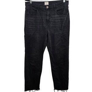 Ripton & Co Womens Performance Denim Jeans Black Raw Hem WB03-BLK Size 32x29